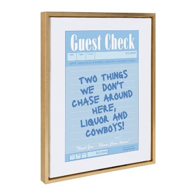 Kate & Laurel All Things Decor 18"x24" Liquor and Cowboys Framed Canvas by Honey Island Studio Bright Gold