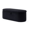 CAVINAS Modern Pull-Open Top Teddy Ottoman Bench,Upholstered Oval Storage Bench for Living Room,Bedroom - 2 of 4