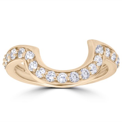 Pompeii3 1/2 cttw 14k Yellow Gold Diamond Curved Contour Band For Forever Us 2 Stone Ring