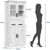 coucheta Storage Cabinet with Doors and Shelves,Tall Bathroom Cabinet with Drawer,Freestanding Floor Pantry Cabinet,for Kitchen, Living Room,Dining - 2 of 4