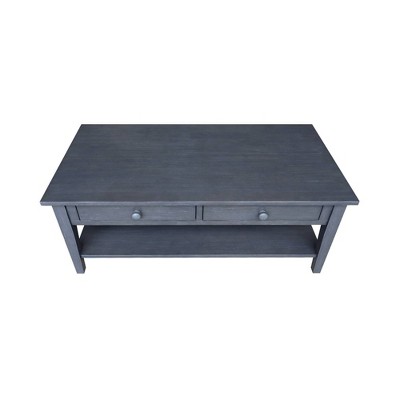 Spencer Antique Washed Heather Gray Wood Coffee Table with Storage