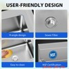 Restaurant Freestanding Stainless Steel Commercial Kitchen Sink with Faucet, Prep & Utility Washing Hand Basin Laundry Tub - 4 of 4