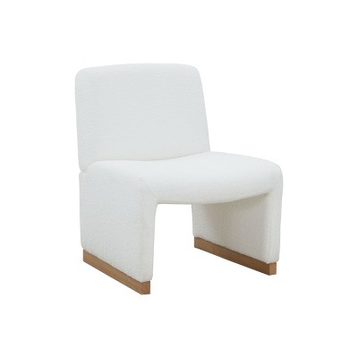NicBex Chenille Accent Chair,Upholstered Living Room Chairs with Mid-Height Backrest,Modern Comfy Armless Chair,Accent Chairs for Living Room