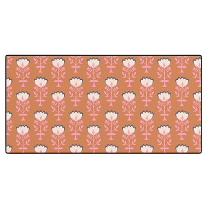 Schatzi Brown Norr Flower Orange Desk Mat - Deny Designs - 1 of 4