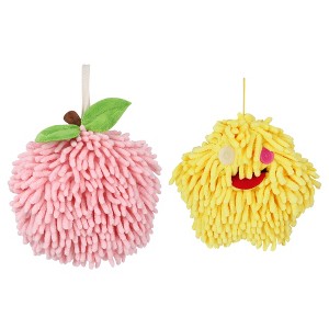 REGALWOVEN 2 Pcs Cute Comfortable Soft Absorbent Chenille Fuzzy Hand Towel - 1 of 4