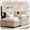 ModernLuxe Single Sofa Chaise Lounge Couch Accent Chair with Storage Ottoman, Adjustable Phone Holder, USB&Type-C Charger, Storage Pockets, Chenille - 2 of 4