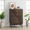 HDZNVF 4 Drawer Dresser, Modern Wardrobe Dresser Chest Of Drawers, Dresser Storage Cabinet, Walnut - 2 of 4