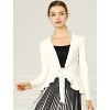 INSPIRE CHIC Women's Tie Front Long Sleeve Crop Ruffle Knit Cardigan Sweaters - 3 of 4