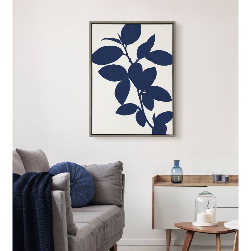 23&#34; x 33&#34; Sylvie Blue Botanical Framed Canvas Gray - Kate &#38; Laurel All Things Decor, 6 of 7