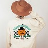 Simply Sage Market Women's Graphic Sweatshirt Smell My Feet Pumpkin Front and Back - 2 of 4
