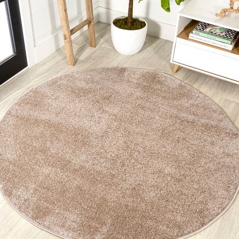 5' Round Haze Solid Low-pile, Beige - Jonathan Y : Target