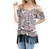 Women's Off The Shoulder Fringe Top - KORI - 3 of 4