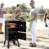 Costway Vertical Charcoal Smoker BBQ Barbecue Grill w/ Temperature Gauge Outdoor Black - 3 of 4