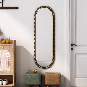 FONTOI Oval Retro Wall Mirror, Vintage Vanity Mirror, Mirror Wall Decor for Bathroom Bedroom Living Room Cloakroom Entryway, Gold, 15.75"*47.25"*0.98" - 1 of 4