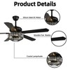 42" Wooden 5-Blade Ceiling Fan with Crystal Shade, LED Light and Reversible Motor for Living Room or Dining Room - 3 of 4