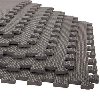 Foam Mat Floor Tiles, Interlocking EVA Foam Padding by Stalwart - Soft Flooring for Exercising, Yoga, Camping, Playroom - 6 Pack, .375 inches thick