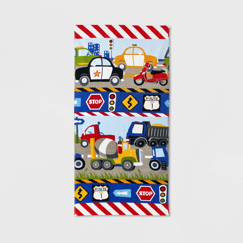 Trains and Trucks Printed Kids&#39; Bath Towel - Dream Factory, 1 of 5