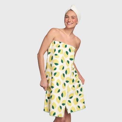 Waffle Bath Wrap Lemons Yellow - Room Essentials™