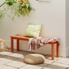 Tangkula Outdoor Solid Wood Bench Backless Dining Bench w/ Slatted Seat - 2 of 4