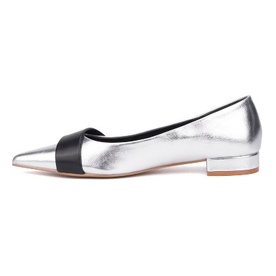 Женские балетки Torgeis Harriet Ballet Flats - 7, Silver/ Black — фото 3