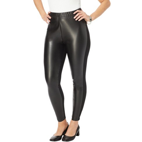 June + Vie By Roaman's Women's Plus Size Faux Leather Legging : Target