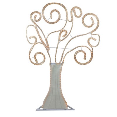 Roman 48 Pre-Lit White Swirl Rope Light Christmas Tree Outdoor Decoration