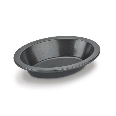 Mini Nonstick Steel Gray Oval Pie Dish Set (4 Pieces)