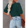 Womens Short Sleeve Lightweight Sweaters Crewneck Knit Pullover Tops with Crochet Sleeve Casual Crochet Blouse Shirt for Spring, Summer - 2 of 4