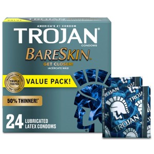 Trojan Bareskin Lubricated Latex Condoms - 1 of 4