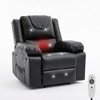 Adult Manual Recliner with Heating & Massage - 135° Front/Rear Adjustment, Side Storage Pockets & Remote Control, Ideal for Living Room & Bedroom - 4 of 4