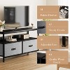 TV Stand with 2 Fabric Drawers, Entertainment Center with Storage, Open Shelves, and Media Console Table for Living Room, Black - 3 of 4