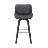 26" Tyler Swivel Faux Leather Wood Counter Height Barstool Gray - Armen Living: Elegant Rectangle High Back with Footrest - 3 of 4