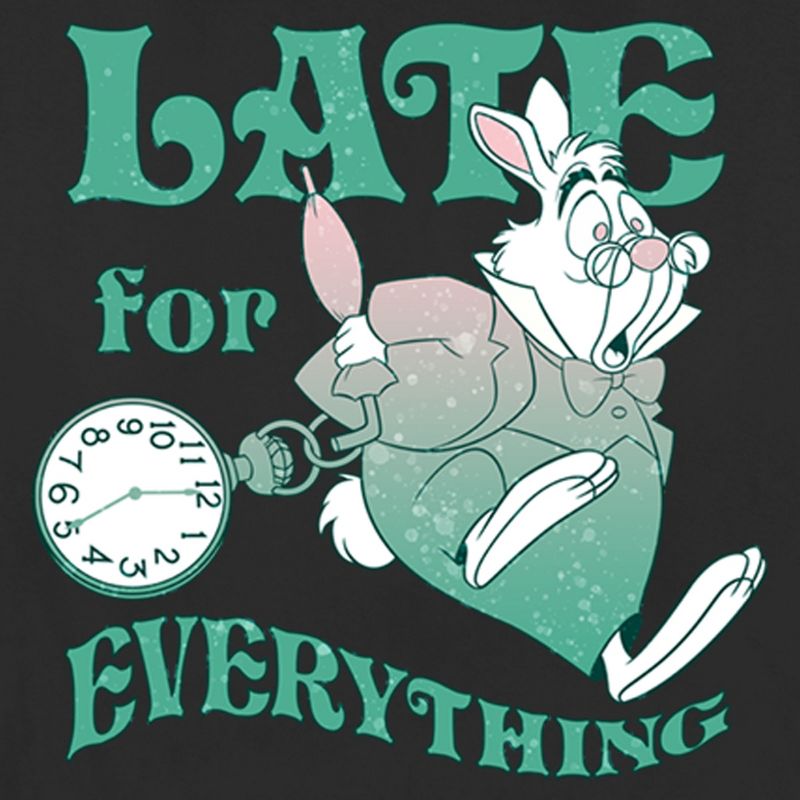 Women's Alice in Wonderland White Rabbit Late for Everything T-Shirt, 2 of 5