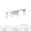 Hunter Fans 6" Hartland Wall Light Brushed Nickel Finish 4-Bulb Vanity Fixture for Indoor Damp Spaces - 2 of 4