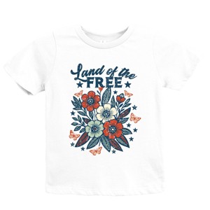 The Juniper Shop Distressed Land Of The Free Flowers Youth Short Sleeve Tee - 1 of 4