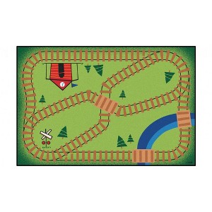Carpets for Kids Railroad Playtime Value Classroom Rug, Rectangle, 3' x 4'6" - 1 of 4