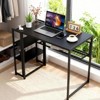 35" Folding Computer Desk, Home Office Desk with Storage Shelf, Space Saving Writing Sturdy Table for Home Office Bedroom, No Assembly - 3 of 4