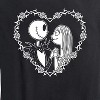 Women's - The Nightmare Before Christmas - Jack Skellington and Sally Heart Short Sleeve Graphic T-Shirt - 2 of 4