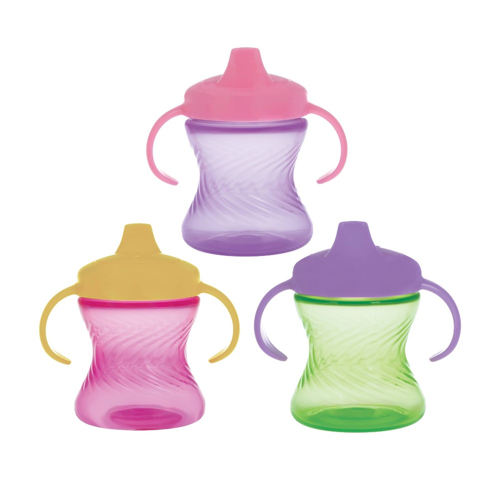 Photos - Glass Nuby 8 fl oz 2 Handle Cup with No Spill Hard Spout - Girl 