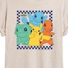 Women's - Pokémon - Group Checker Frame Oversized Graphic T-Shirt - 2 of 4