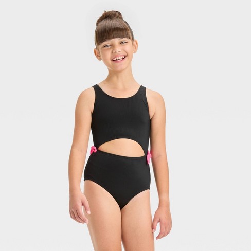 Girls' Spots Of Fun Long Sleeve One Piece Rash Guard Swimsuit - Cat &  Jack™️ Orange : Target