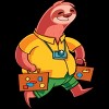 Junior's Design By Humans Summer Vacation Traveller Sloth By moredesignsplease T-Shirt - 2 of 2