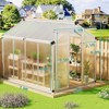 Aluminum outdoor greenhouse with roof vents and quick assembly frame, PC panels, suitable for greenhouse, courtyard, terrace, lawn - 3 of 4