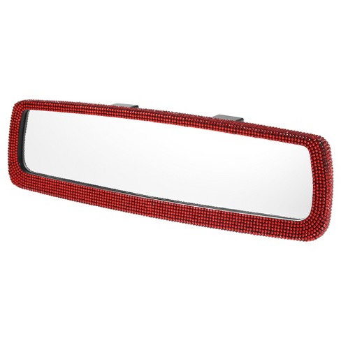 Unique Bargains Universal Bling Rhinestone Car Interior Rear View Mirror  Faux Crystal Decor Trim Wide Angle Mirror Adjustable : Target