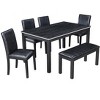 5-Piece Counter Height Dining Set: Square Wood Table, 4 Upholstered Chairs with Crystal Decor, Ideal for Kitchen - image 4 of 4