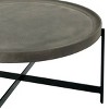 Alaterre Furniture 42" Brookline Round Coffee Table with X-Frame Metal Base - 4 of 4