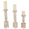 Northlight Brushed Tripod Wooden Pillar Candle Holders - 10" - Gold and White - Set of 3 - 3 of 4