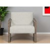 HomeRoots 28" Beige and Ash Gray Fabric And Wood Arm Chair - 2 of 4