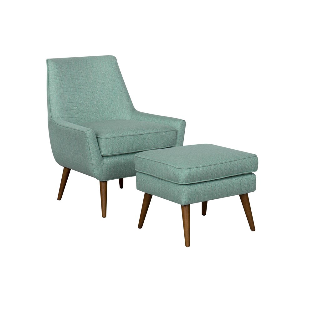 Dean Modern Accent Chair with Ottoman Aqua - HomePop was $389.99 now $292.49 (25.0% off)