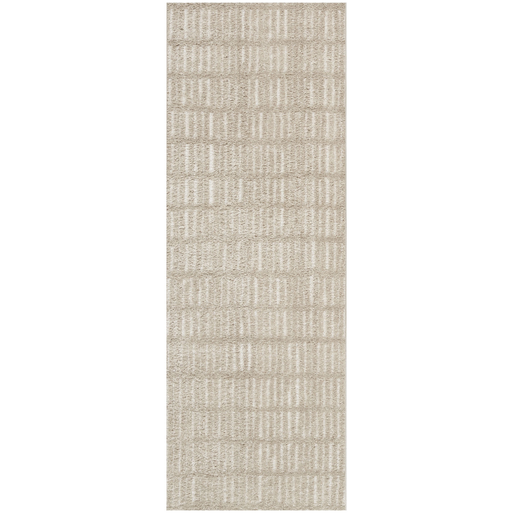 Nourison Cozy Modern 2'2" x 6' Grey Ivory Scandinavian Indoor Rug